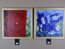 Wirrwahr Ölgemälde 2 x (50 x 50) - virtual art gallery Affeere