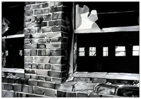 Fenster einer Scheune 70x50 Kunstgalerie Affeere