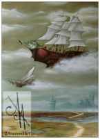 Steampunk Luftschiffe 60x80 Kunstgalerie Affeere