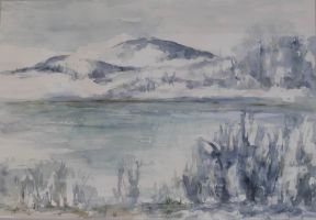 Grundbachteil mit Blick Breitenberg aquarell, virtuel art gallery Affeere