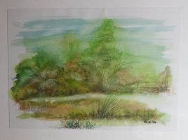 Landschaft aquarell, virtual art gallery Affeere