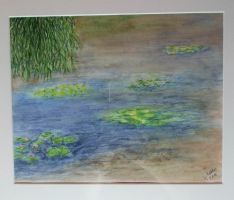 Seerosenteich aquarell, virtual art gallery Affeere
