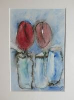 Tulpen in Vase aquarell, virtual art gallery Affeere