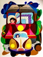 Unterwegs acryl virtual art galerie Affeere